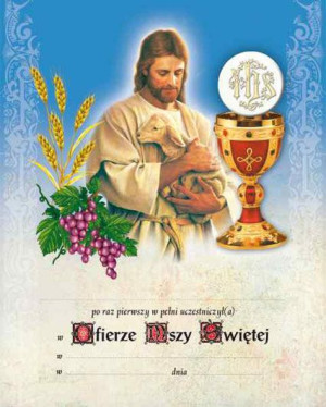 Pamiątka I Komunii Świętej - Dobry Pasterz