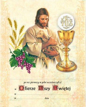 Pamiątka I Komunii Świętej - Dobry Pasterz