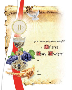Pamiątka I Komunii Świętej - Eucharystia