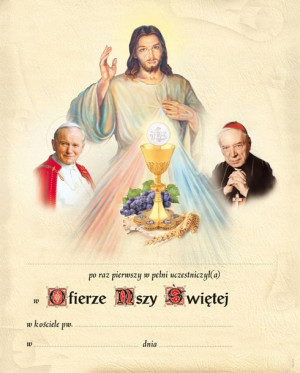 Pamiątka I Komunii Świętej -Święty Jan Paweł II
