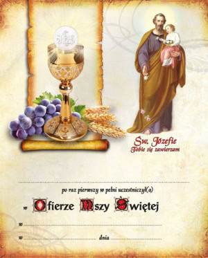 Pamiątka I Komunii Świętej - Święty Józef