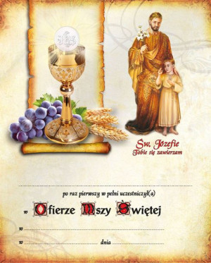 Pamiątka I Komunii Świętej - Święty Józef