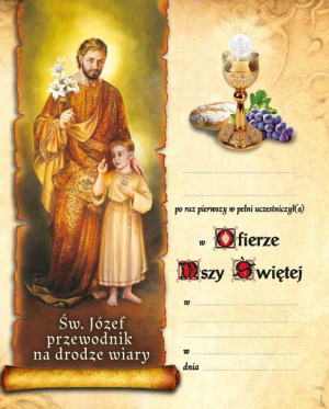 Pamiątka I Komunii Świętej - Święty Józef