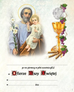 Pamiątka I Komunii Świętej - Święty Józef