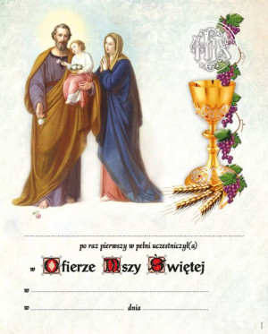 Pamiątka I Komunii Świętej - Święty Józef