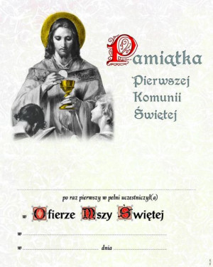 Pamiątka I Komunii Świętej - Eucharystia