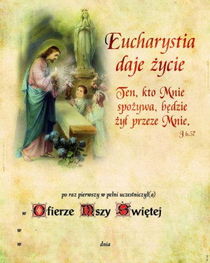 Pamiątka I Komunii Świętej - Eucharystia