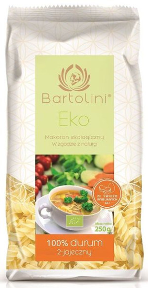 Makaron (semolinowy) 2-jajeczny Świderki Bio 250 G - Bartolini