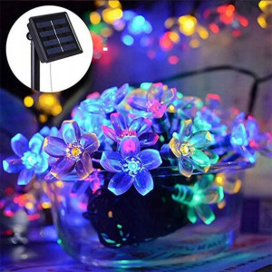 Kolorowe Kwiatki Led Girlanda Solarna Ogrodowa