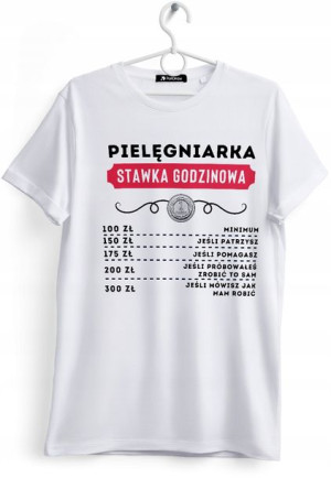 Koszulka Damska T-Shirt Dla Pielęgniarki Prezent