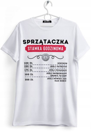 Koszulka Damska T-Shirt Dla Sprzątaczki na Prezent