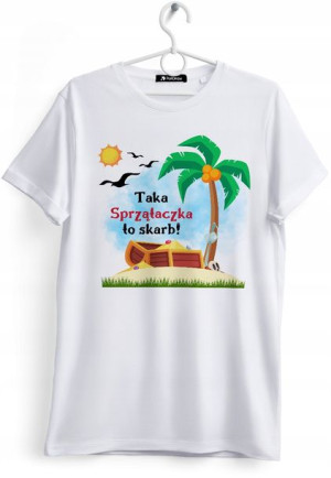 Koszulka Damska T-Shirt Dla Sprzątaczki na Prezent