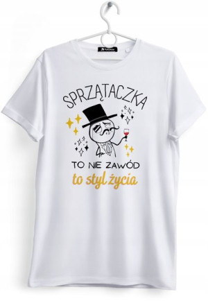 Koszulka Damska T-Shirt Dla Sprzątaczki na Prezent