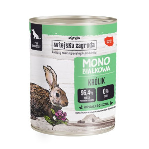 Wiejska Zagroda Monoproteinowa Mokra Karma Dla Dorosłych Psów Królik 800 g