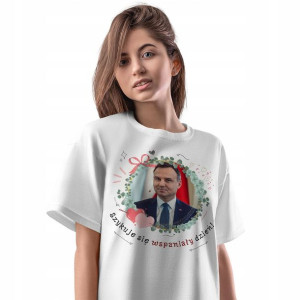 T-Shirt Damski Andrzej Duda PiS Koszulka Prezent