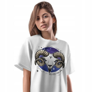 T-Shirt Damski Baran ZLki Zodiaku Horoskop