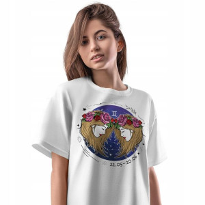 T-Shirt Damski Bliźnięta ZLki Zodiaku Horoskop