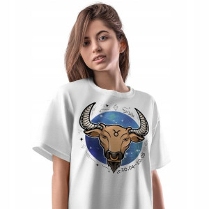 T-Shirt Damski Byk ZLki Zodiaku Horoskop