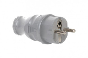 Wtyczka gumowa 230V IP44 SZARA