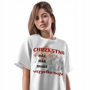 T-Shirt Damski Dla Chrzestnej Koszulka XL Prezent