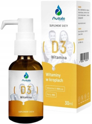Avitale Naturalna Witamina D3 z Lanoliny KROPLE