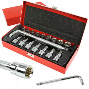 Klucze Nasadowe Torx Bit 1/2'' 17szt. E10 - E24