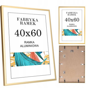 Ramka 40x60 ramki na zdjęcia aluminiowa złota