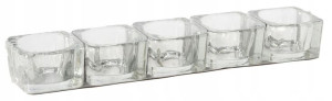 Świecznik Szklany Na Tealight Zestaw 5 Sztuk