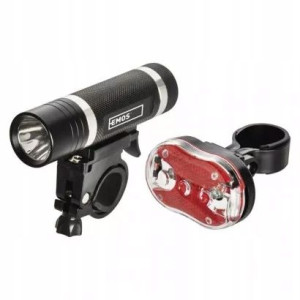 Lampa rowerowa komplet przód + tylna, 150 lm, 5× A