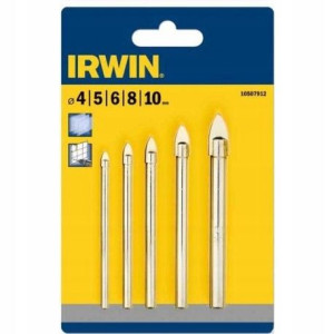 Irwin Wiertło Do Szkła Komplet 5szt. 4,5,6,8,10 Mm
