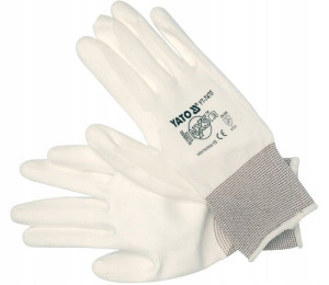 Yato Rękawice Nylon/pu Białe 10 7470