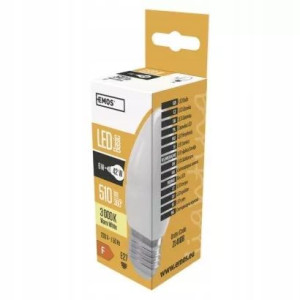Żarówka LED candle 6W E27 ciepła biel