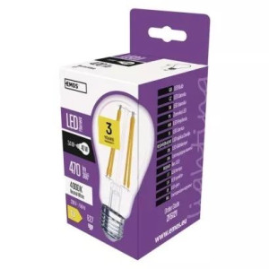 Żarówka LED Filament A60 3,4W E27 neutralna biel