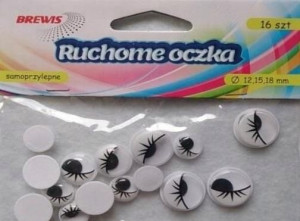 Ruchome oczka z rzęsami 16szt