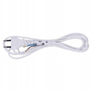 Przewód przyłączeniowy PVC 2×0,50mm, 2m biały