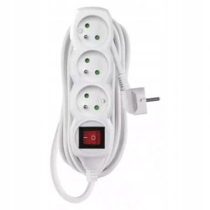 Przedłużacz z wyłącznikiem 3 gniazda 5m 3× 1,5mm