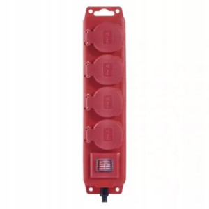 Przedłużacz z wyłącz. 4 gn, 3m 1,5mm, IP44 guma, c
