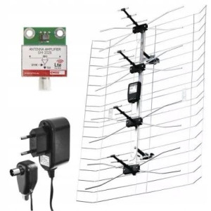 Antena zewnętrzna 0-100 km, DVB-T2, DAB filtr LTE/