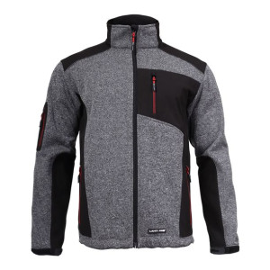 Kurtka Sweter Wstawki Soft., Szaro-czarna, "s