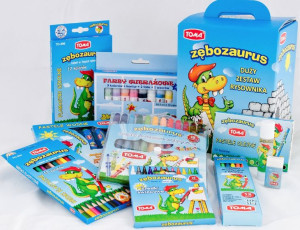 DUŻY ZESTAW RYSOWNIKA kredki pisaki farby pastele