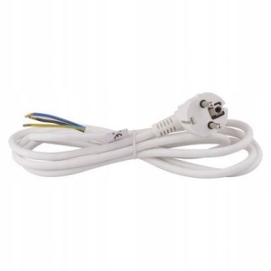 Przewód przyłączeniowy PVC 3×1,5mm, 2m biały
