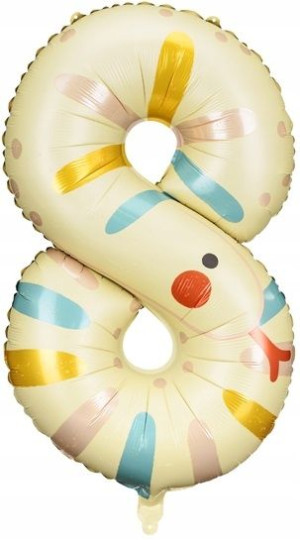BALON foliowy WĄŻ na URODZINY nr cyfra 8 XXL