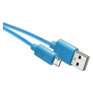 Przewód USB 2.0 wtyk A -wtyk micro B, 1m niebie