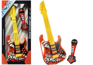Gitara Elektryczna z Mikrofonem Struny Czerwona