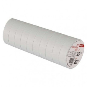 Taśma izolacyjna PVC 19mm / 20m biała 10 szt