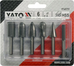 Yato Frezy Trzpieniowe Do Metalu Fi 6mm Kpl.6szt.