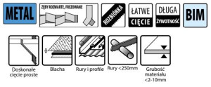 Brzeszczot Piły Szablastej Metalu Rur Blach 300mm