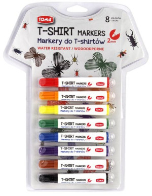 Marker Markery Pisaki Do Ubrań T-shirt 8szt Zestaw