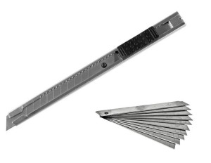 Nożyk Nóż Precyzyjny Slim 9mm + 10 Ostrzy Łamanych