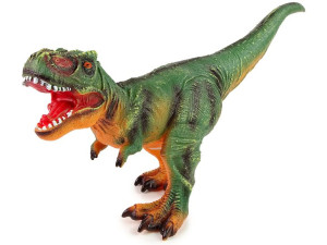 Duża Figurka Dinozaur Tyranozaur Rex Zielono- Pomarańczowy Dźwięk 60 cm